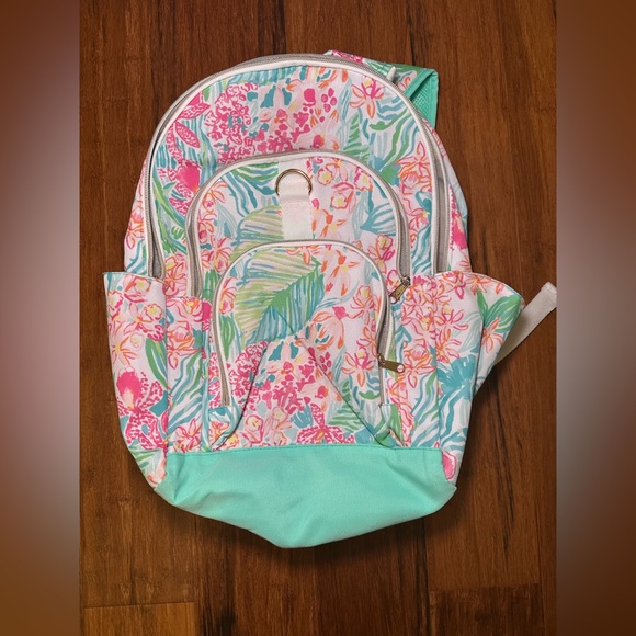 Lilly Pulitzer Handbags - Lilly Pulitzer for Pottery Barn Tropical Floral Print Backpack in Mint & Pink